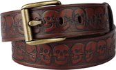 Rock Rebel by EMP ceinture en cuir brun avec boucle ardillon classique - Unisexe - 95 cm
