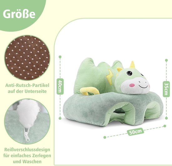Babybanksteunstoel - Stoel voor baby en peuter - Zachte stoelhoes - Pluche zitkussen - Leren zitten - Veiligheidsstoel - 54 x 54 cm van Merkloos — afbeelding 3