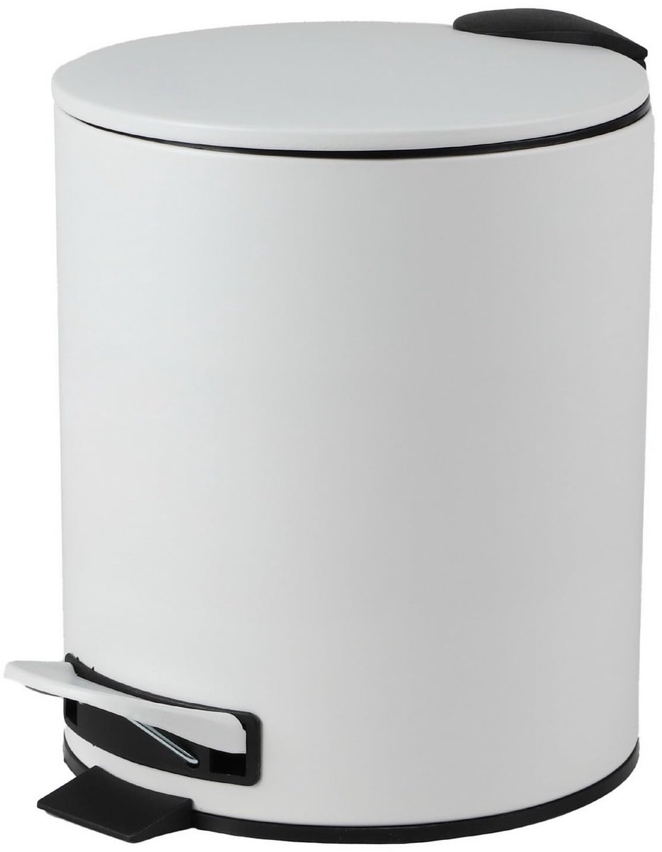 Pedalemmer 5 Liter met Soft-Close en Uitneembare Binnenemmer, Wit