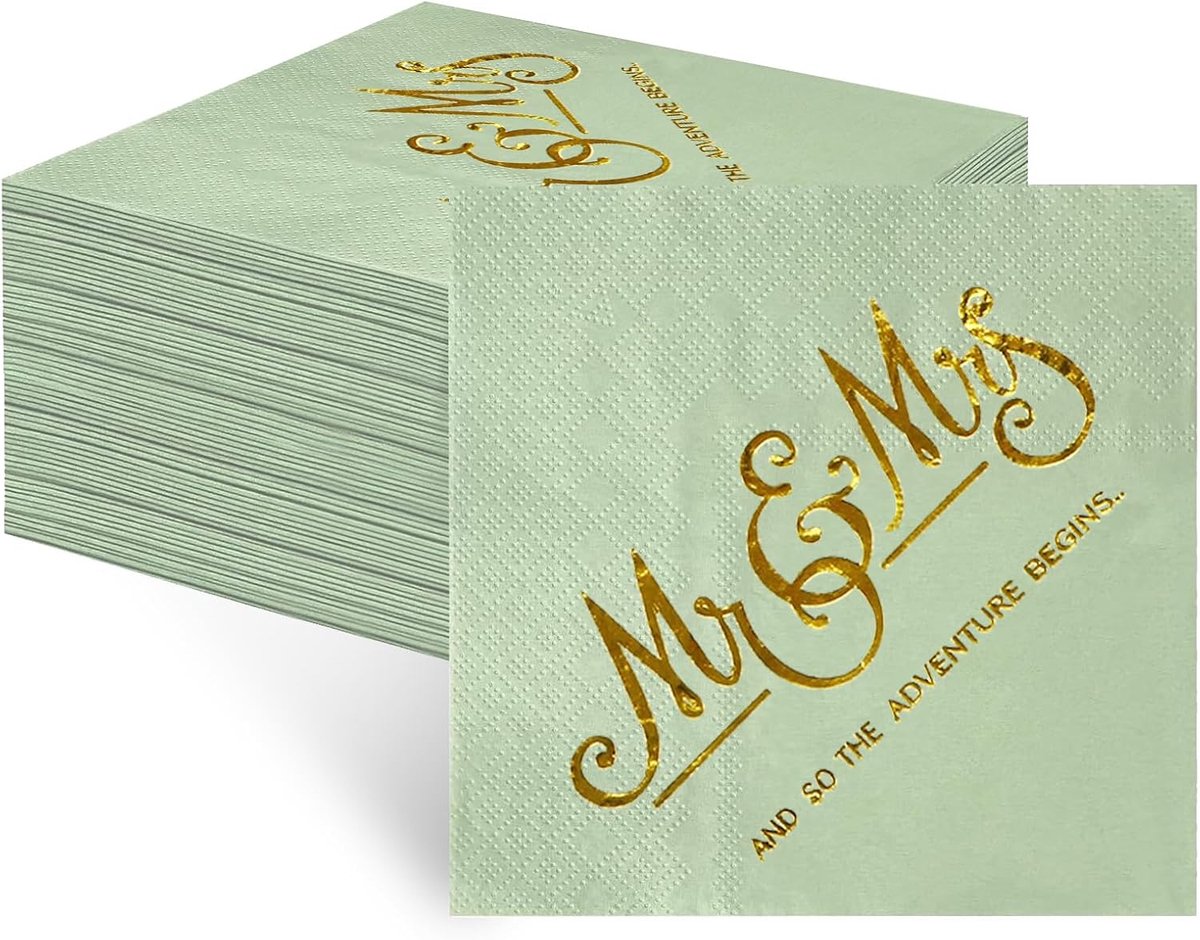 80 Stuks Saliegroene Servetten voor Bruiloft en Feestdecoratie met Eucalyptus Print