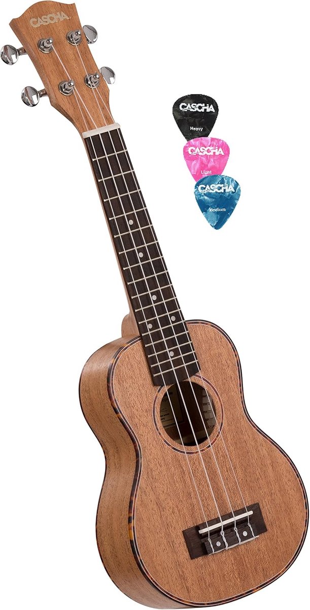 Sopraan Ukelele 21 Inch Leer Set - Mahonie Hawaï Gitaar voor Beginners