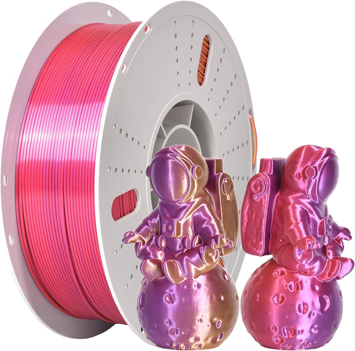 3D Printer Filament Zijde PLA 1.75mm - Drie Kleuren Rood Goud Paars - Glanzend en Metaalachtig - 1kg Spoel