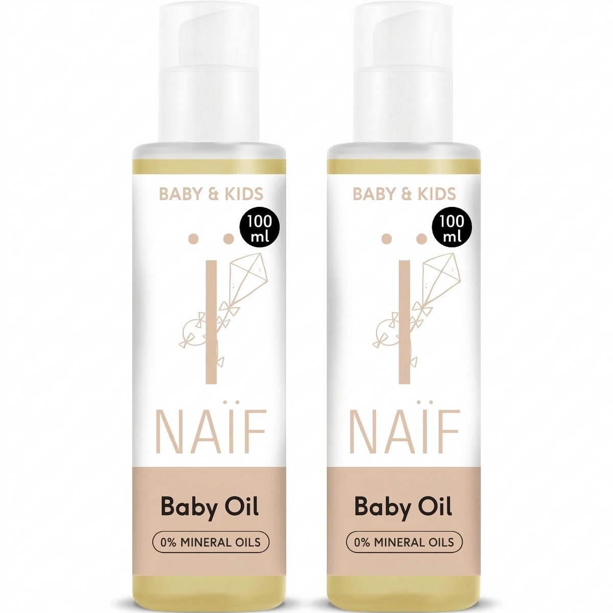 Bol.com Naïf - Verzachtende Babyolie Voordeelset - 2x100ml - Baby's & Kinderen - met Natuurlijke Ingrediënten aanbieding