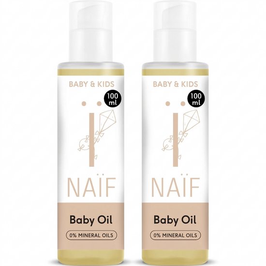 Naïf - Babyolie - Voordeelset - Baby & Kids - Huidverzorging - Met Natuurlijke Ingrediënten - Vegan - 2x100ml