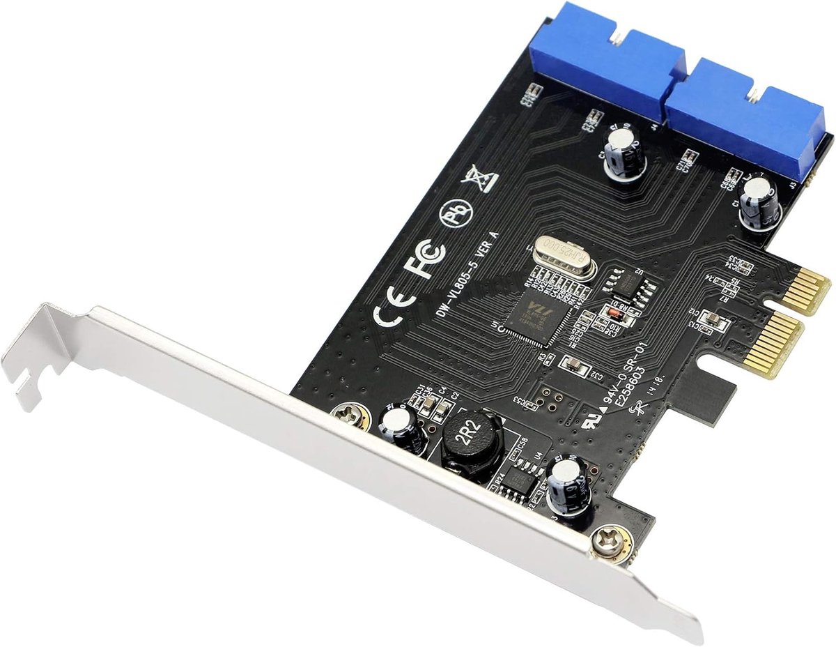 USB 3.0 kaart - Interne poorten adapter - Computer uitbreiding - Vier poorten - PCIe interface