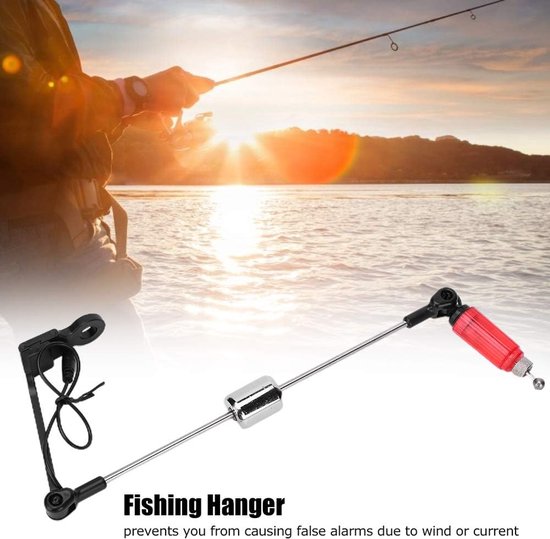 Vis beetindicator - Hengel alarm - Vissen in het donker - Visuele en geluidssignalen - 22.5 cm lengte - Rood — afbeelding 3