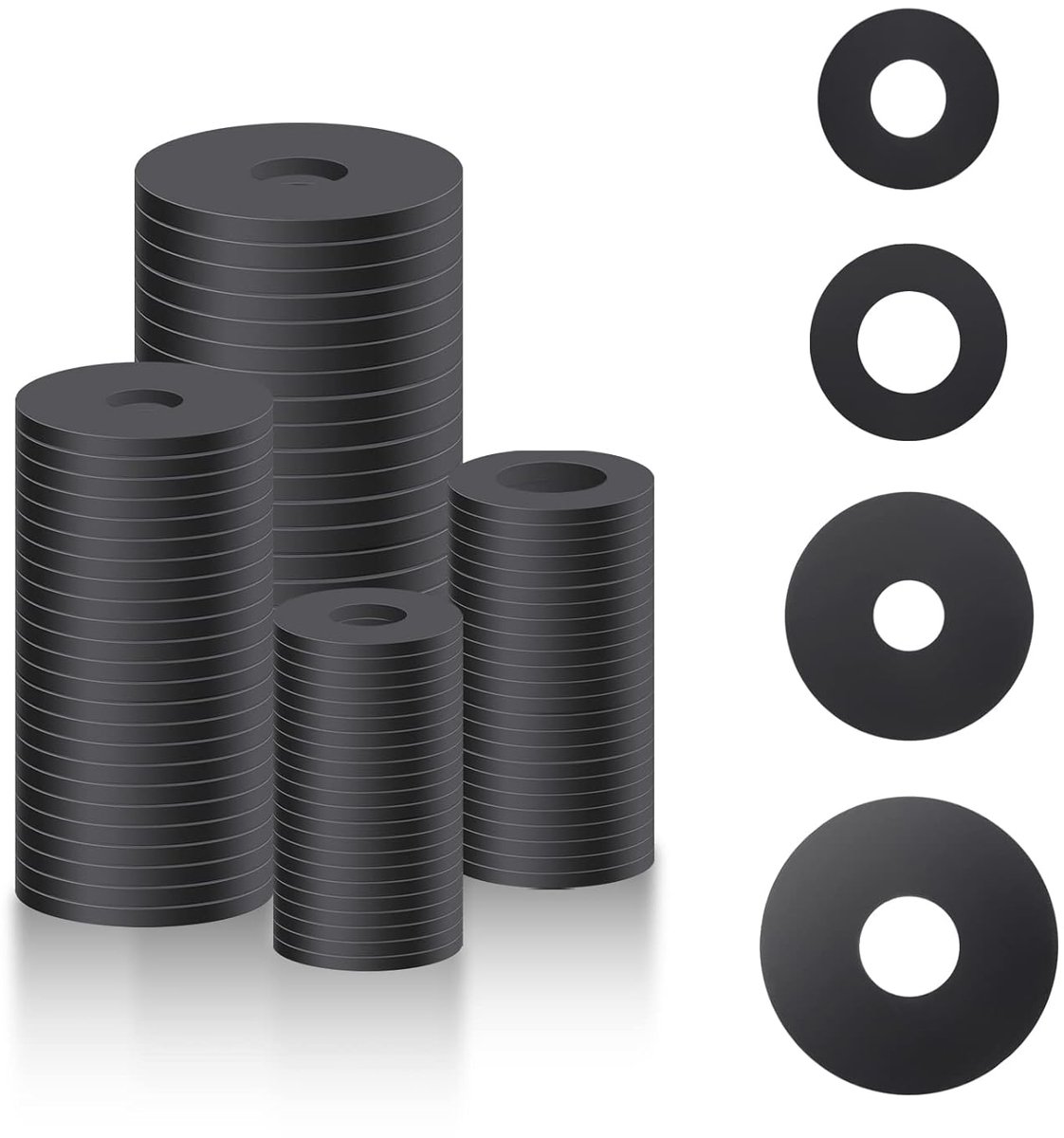 Assortiment Platte Rubberen Doorvoertules en Trillingsdempende Pads (100 Stuks, 4 Maten)