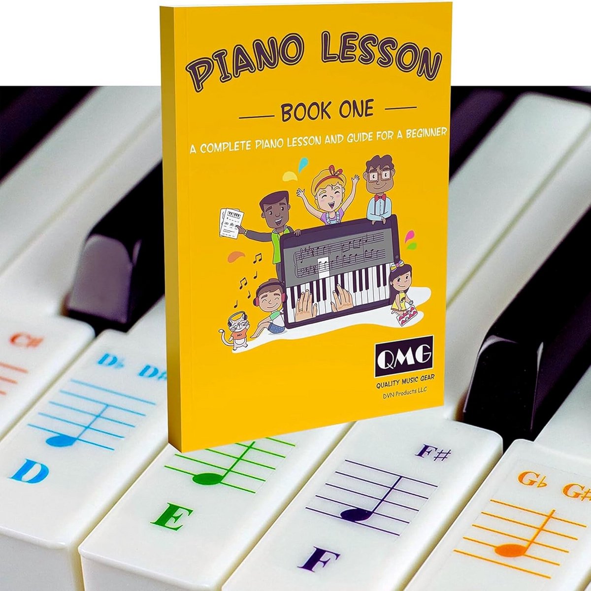 Kleurrijke Paginastickers voor Piano en Keyboard - Complete Muziekles en Notengids voor Kinderen en Beginners