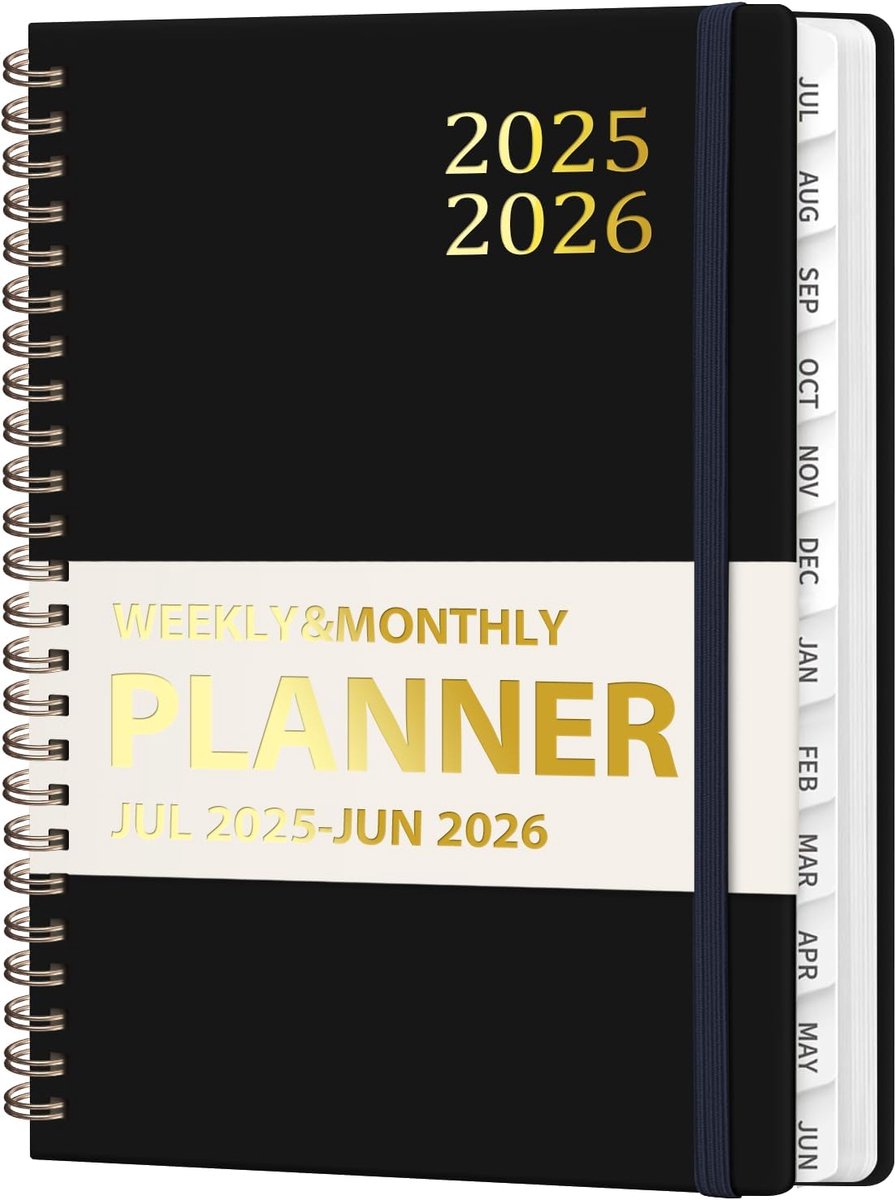Academische Planner 2025-2026: Week- en Maandplanning A5 Harde Kaft met Tabs en Notitiepagina's