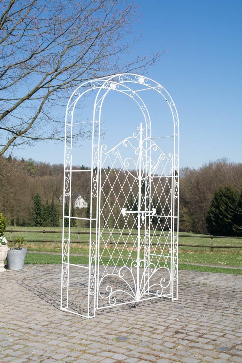 Rozenboog met Deur - Klimhulp Tuin - Decoratieve Tuinpoort - Handgemaakt IJzer - 220 cm Ho