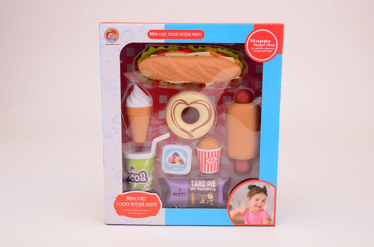 Sandwich speelset karton educatief speelgoed 8 delig multicolor.