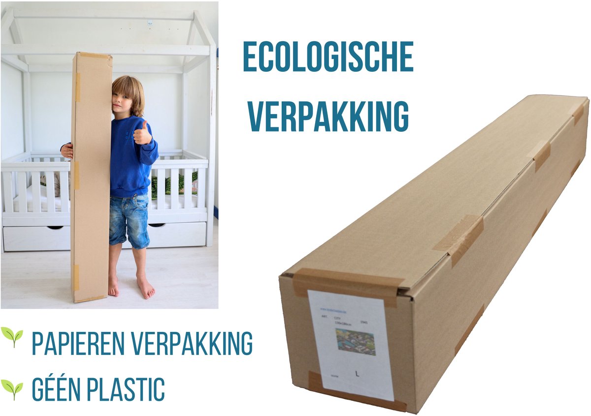 Mats & Joy® Village Auto Speelmat 110x170cm - Fluweelzacht - Anti-slip - Wasbaar - Groot Auto Speeltapijt voor Kinderen - Speelkleed Baby – Autokleed — afbeelding 9