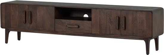 WOOOD Liya Tv Meubel 200 CM - Mangohout - Donkerbruin - 50x200x35