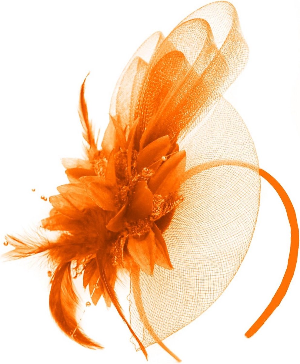 Elegante Fascinator Hoed met Bloem en Veren voor Bruiloft of Feest