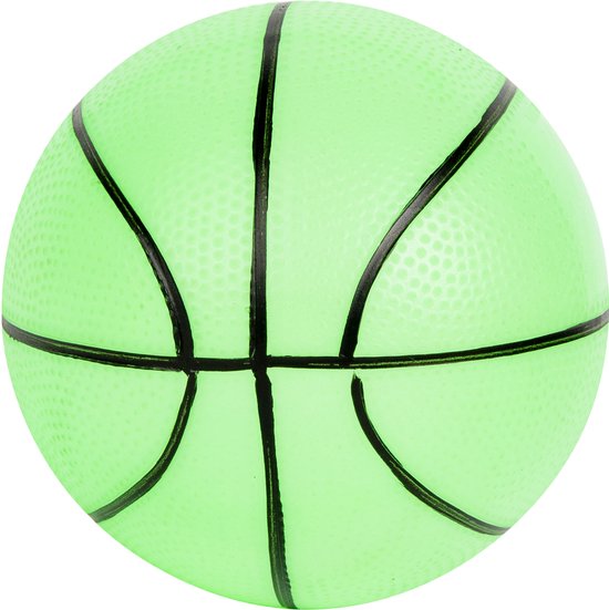 Lichtgevende groene basketbal met zwarte lijnen.