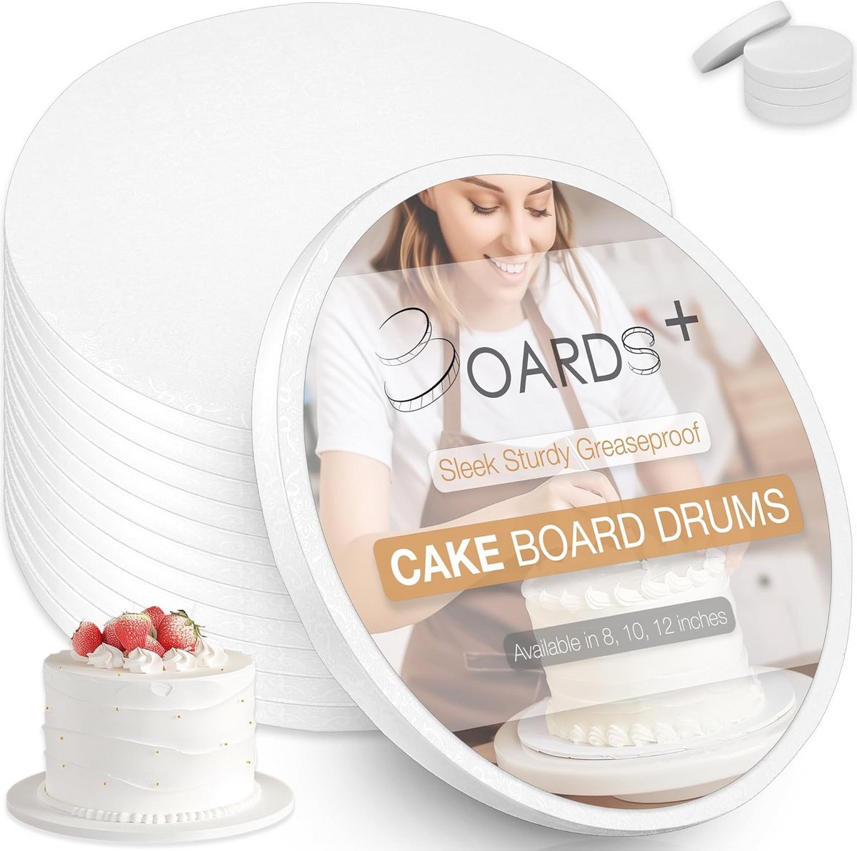 12x Stevige Cakeboard Ronde Basis 10 Inch (25.4 cm) - Vetvrij & Professioneel
