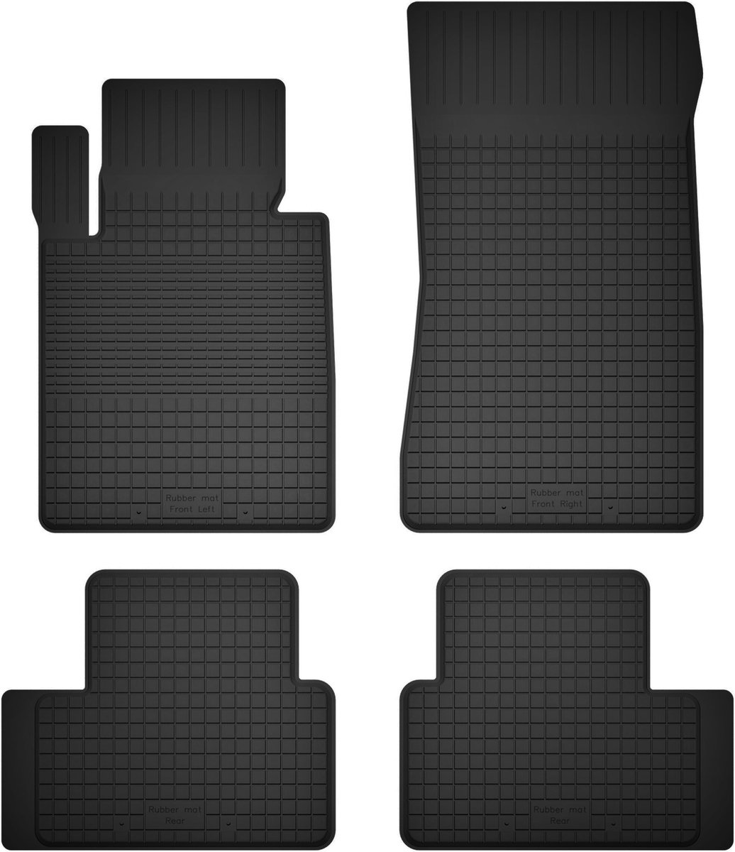 Wielganizator BasicProtect Serie - Auto Rubber Vloermatten - 1,5cm Rand - 4-delig - Weerbestendig