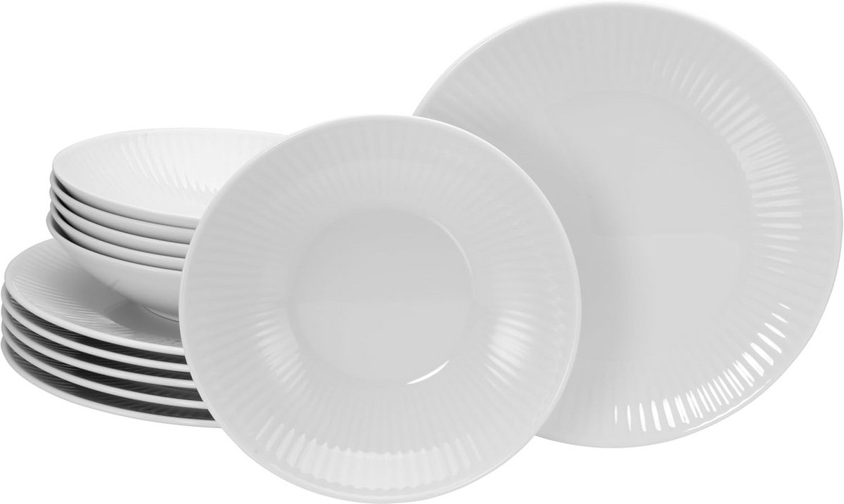 Hoogwaardige Witte Porseleinen Servies Set - Vaatwasserbestendig