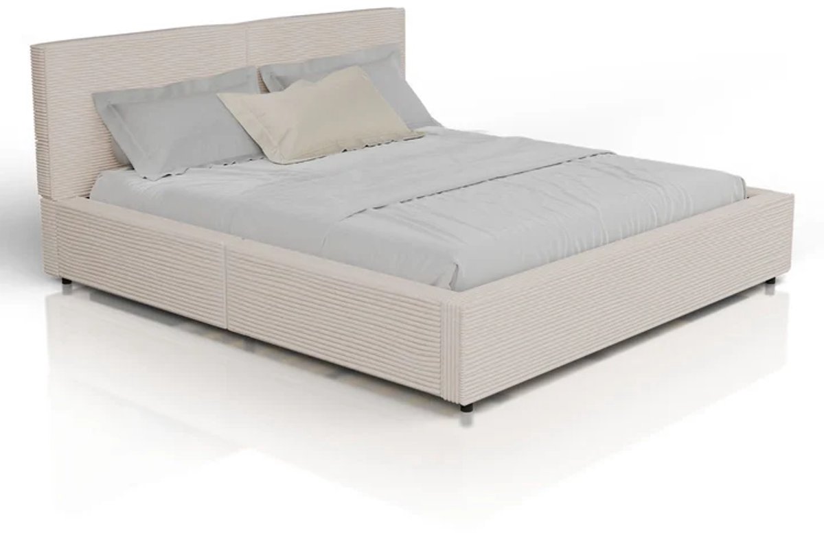 Gestoffeerd Bed Salerno - Corduroy - 180x200cm - Beige