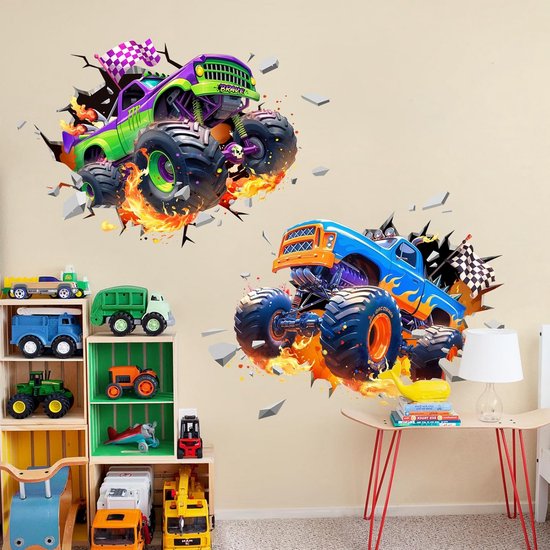 Tanlaby 3D Auto Muurtattoo Auto Muurstickers Gebroken Tanlaby 3D Auto Muurtattoo Auto Muurstickers Gebroken