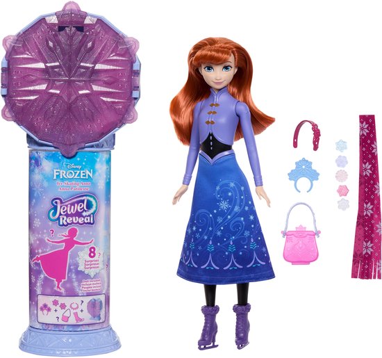Disney Frozen JEWEL REVEAL Schaatsende Anna Modepop — afbeelding 3
