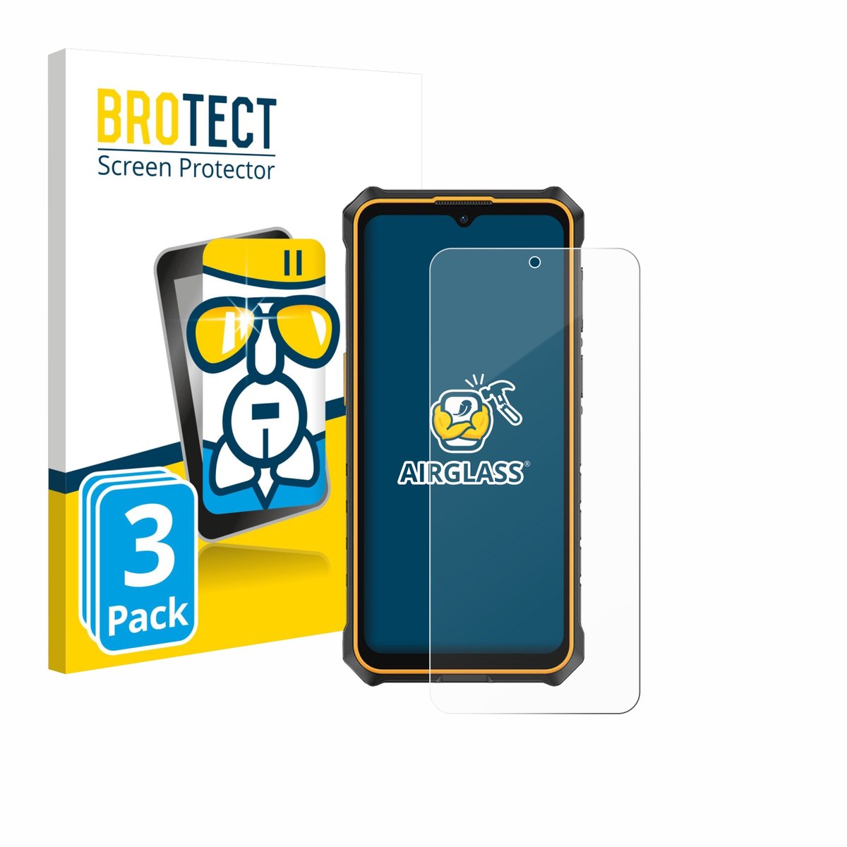 Screenprotector 3 Stuks voor Ulefone RugKing 3 Pro Beschermglas transparant
