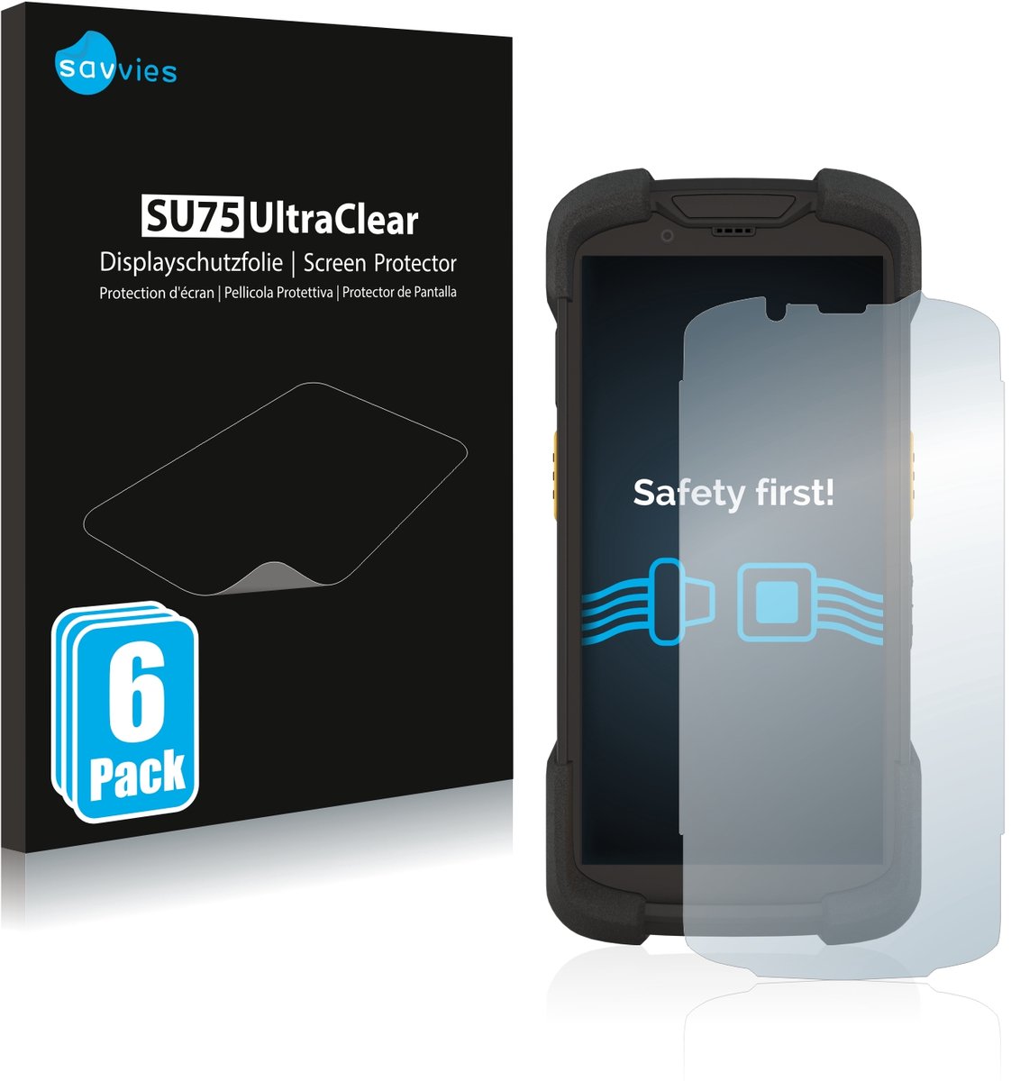 Savvies - Screenprotector voor Zebra TC78 - Folie Beschermfolie transparant 6 Stuks