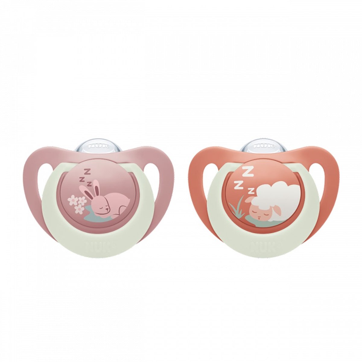 NUK First Choice Night fopspeen 0-6m siliconen 2 stuks - Nachtspeen