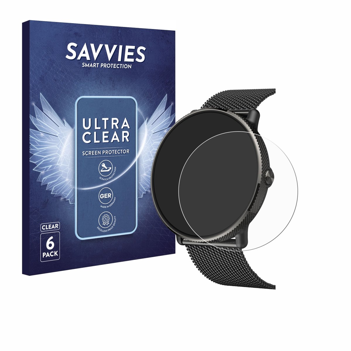 Savvies - Screenprotector voor zhizhi S61 1.43" - Folie Beschermfolie transparant 6 Stuks