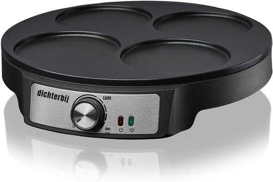 REN® Poffertjesmaker - Poffertjespan - Poffertjespan Electrisch - 1200 W, anti-aanbaklaag - Zwart - 33cm x 30cm x 6cm — afbeelding 3
