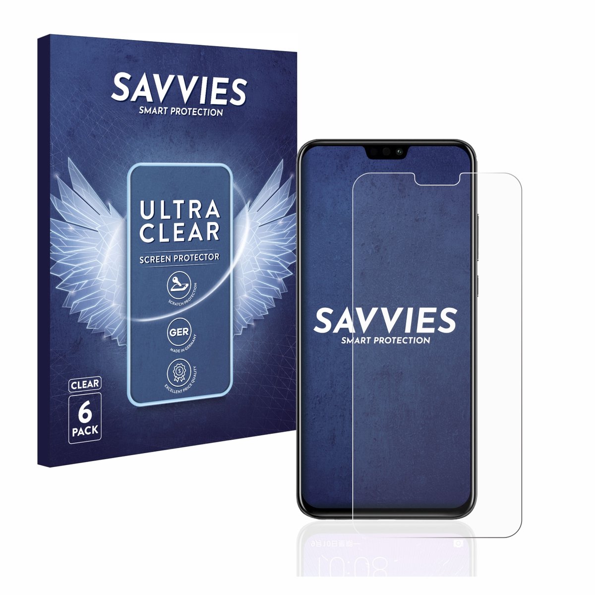 Savvies - Screenprotector voor Honor 8X - Folie Beschermfolie transparant 6 Stuks