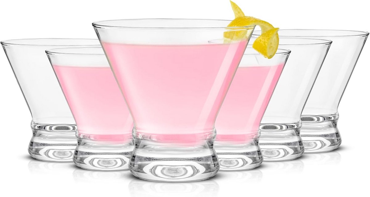 Set van 6 Stemless Martini Glazen 8 oz - Bar Cocktails Dessert Parfait