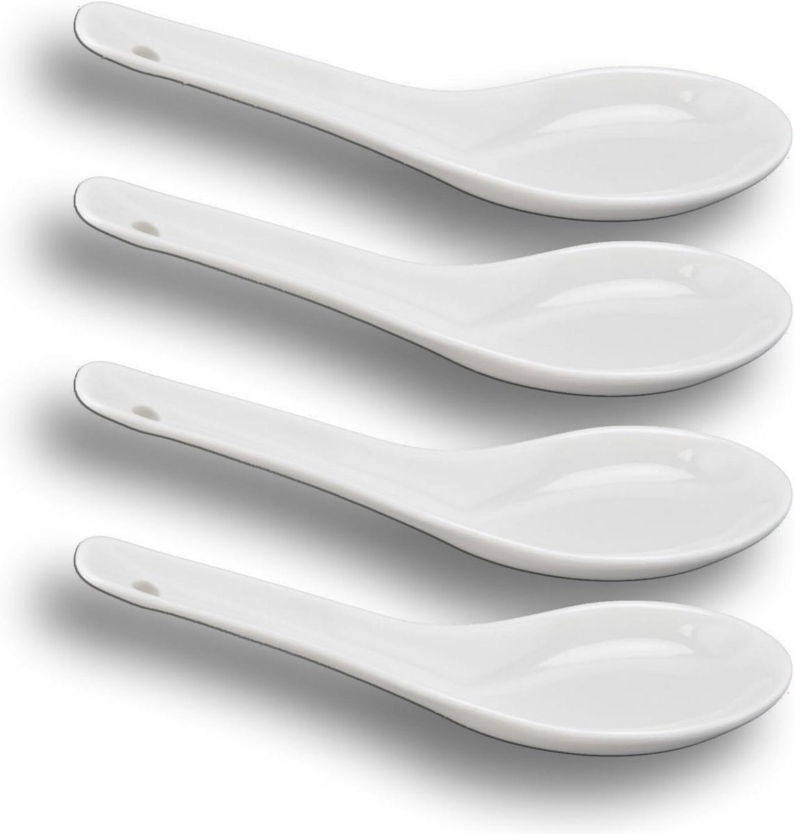 Allecto- Soeplepel set - Keramische lepel - Aziatische soeplepel - Chinese soeplepels - Set Soep Knoop Ramen - Suikerlepel - Dumpling Wantan Noodle Miso Soep Lepels - Geschikt voor soep - Blauw