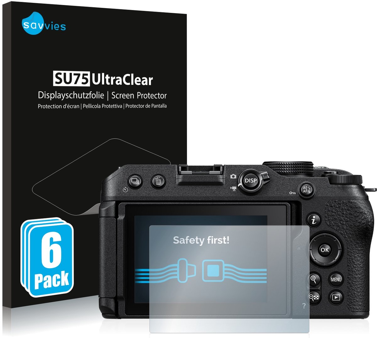 Savvies - Screenprotector voor Nikon Z 30 - Folie Beschermfolie transparant 6 Stuks