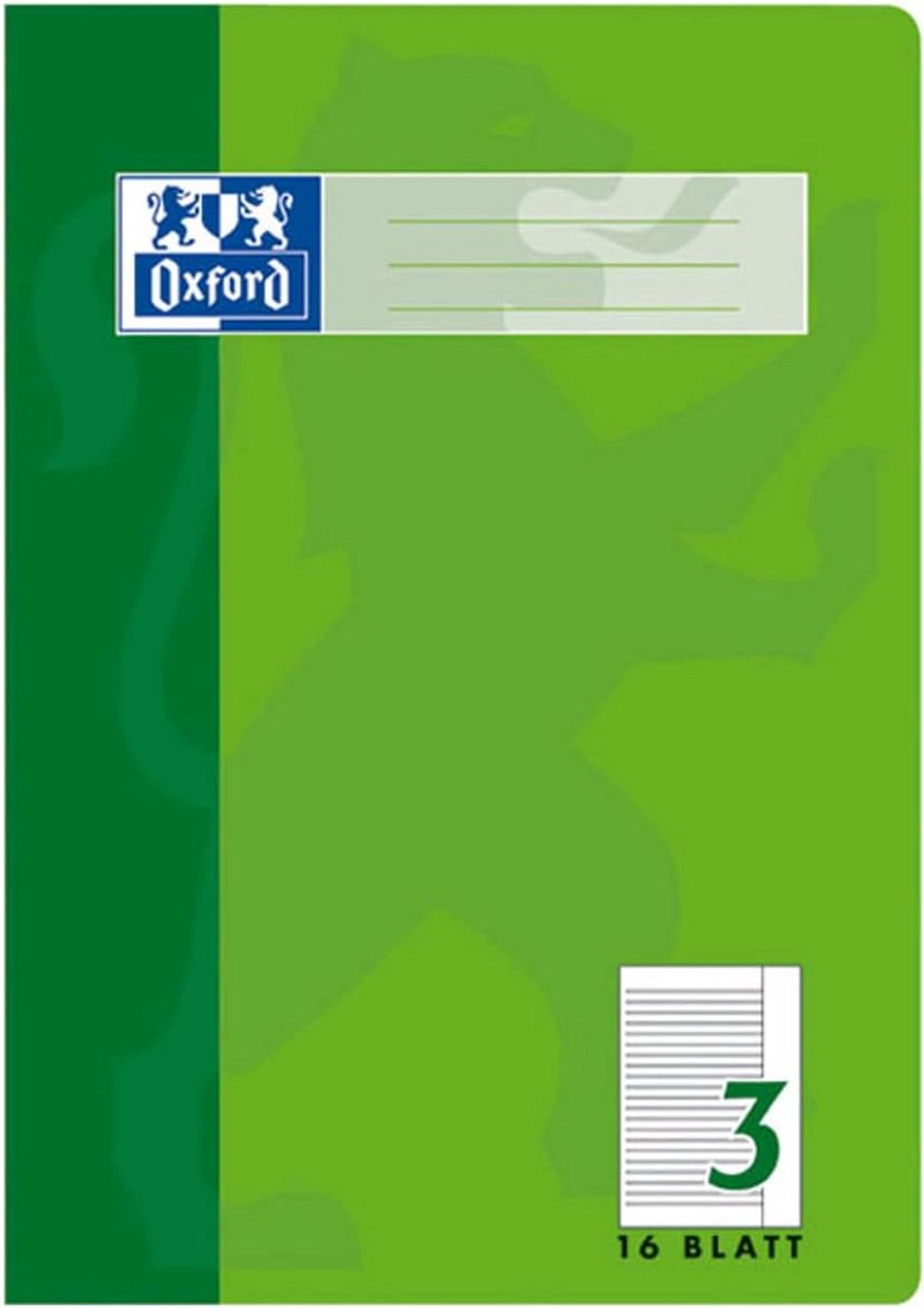 A4 Schrijfblok Liniatuur 3 met Rand Schoolschrift 16 Vel Groen