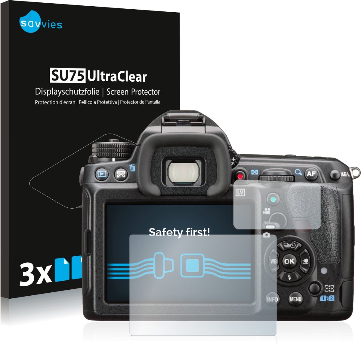 Savvies - Screenprotector voor Pentax K-3 II - Folie Beschermfolie transparant 6 Stuks