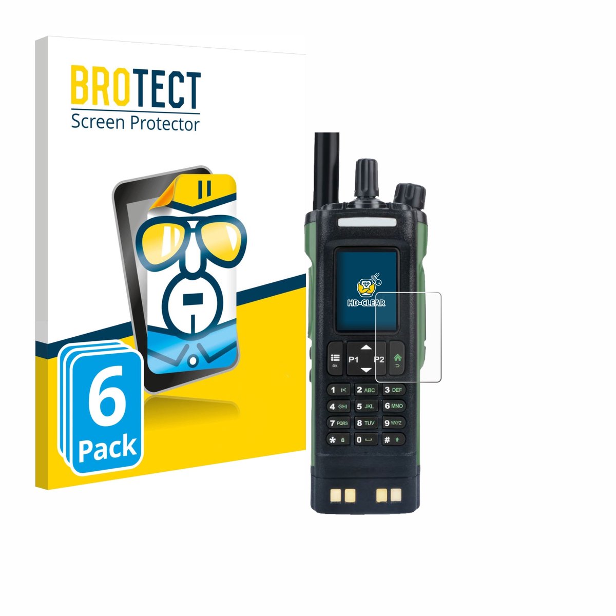 BROTECT - Screenprotector voor Baofeng DM-32 - Folie Beschermfolie transparant 6 Stuks
