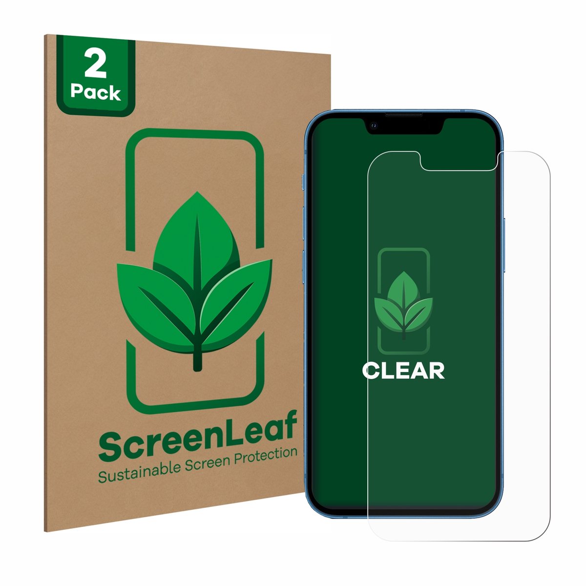 ScreenLeaf - Screenprotector voor Apple iPhone 13 mini - Duurzame schermbescherming Folie Beschermfolie transparant 2 Stuks