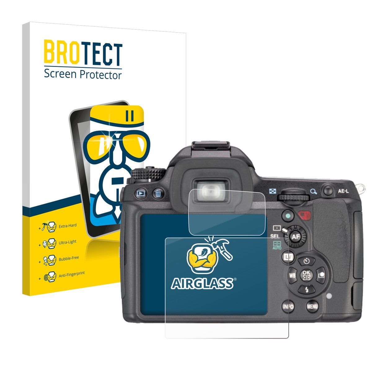 Screenprotector voor Pentax K7, K-7 Beschermglas transparant