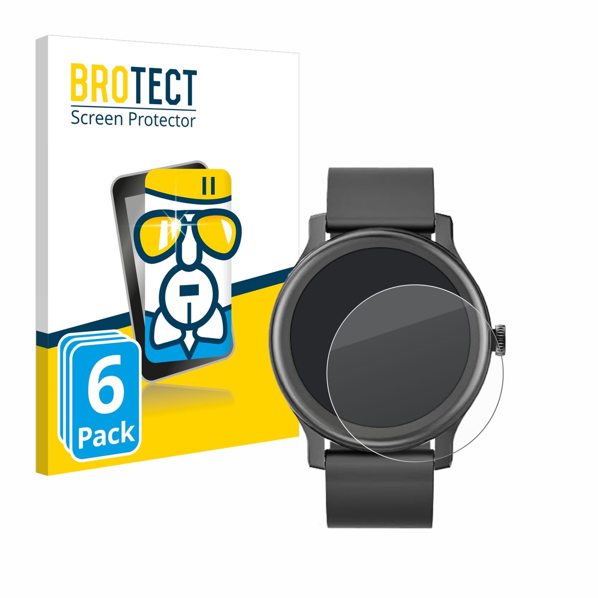 Screenprotector 6 Stuks voor Loyaa Smartwatch 1.28" Beschermglas transparant
