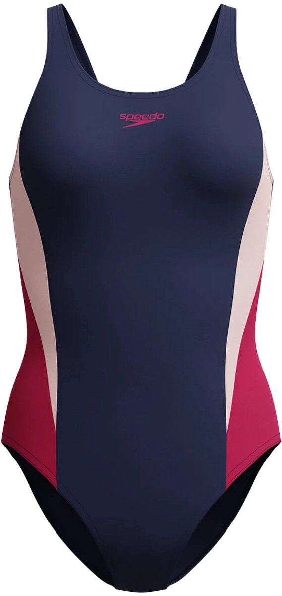 Speedo colorblock splice 2.0 muscleback badpak in de kleur marine.