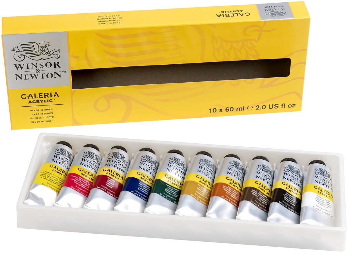 Winsor & Newton 2190517 Galeria Acrylverf Set – 10 × 60 ml – Acrylverf voor Beginners & Kunstenaars — afbeelding 2