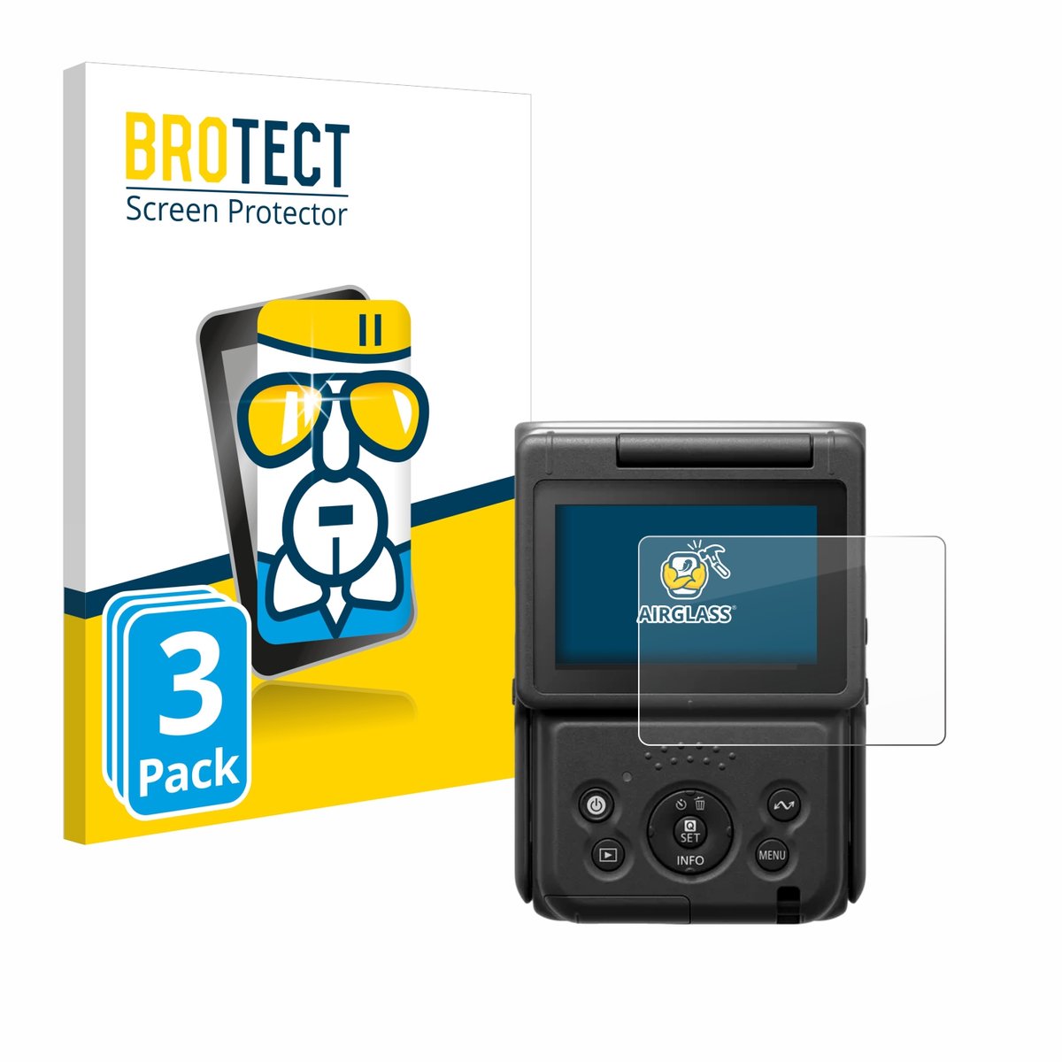 Screenprotector 3 Stuks voor Canon PowerShot V10 Beschermglas transparant
