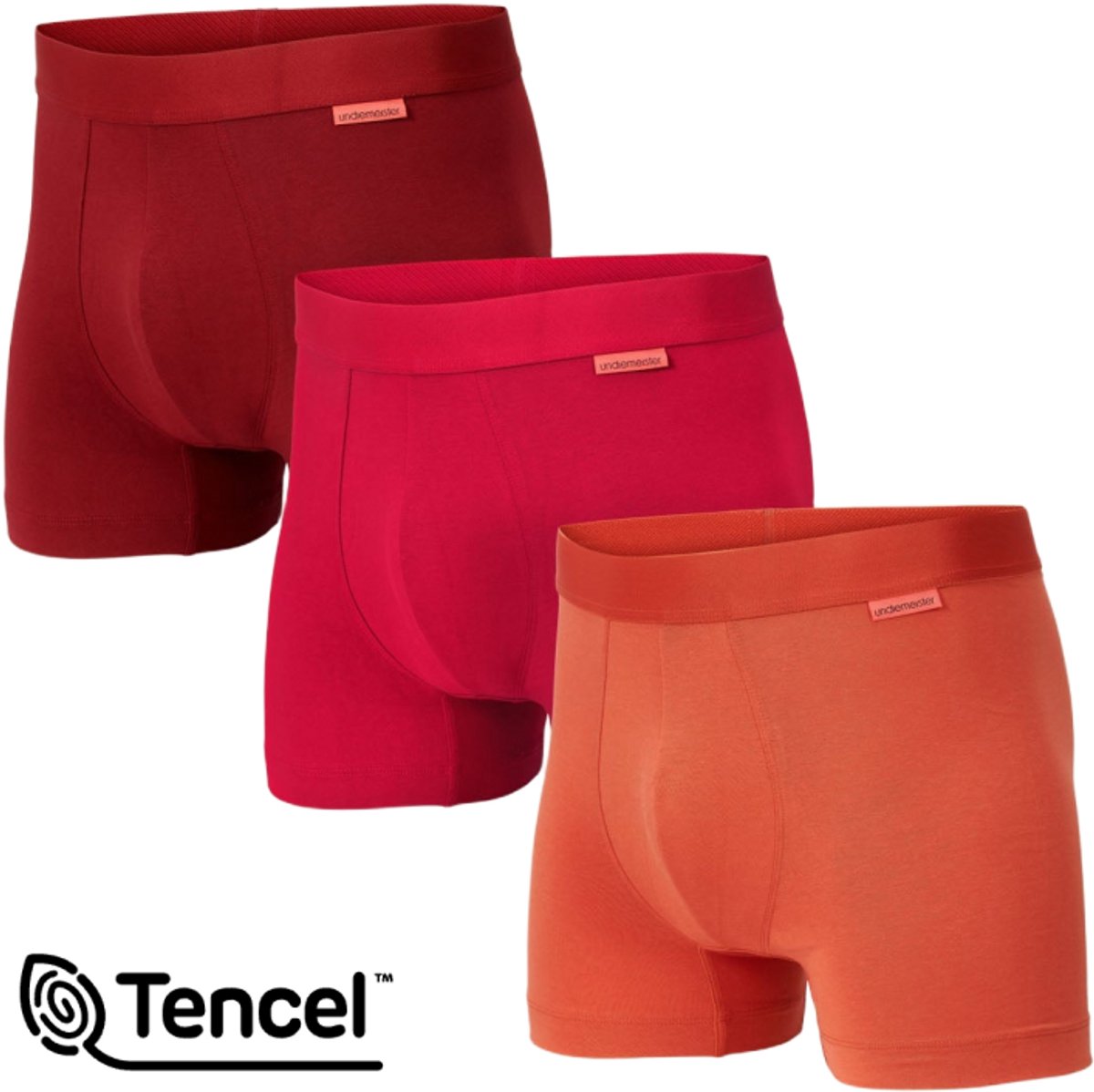 Undiemeister Boxershorts Heren - 3-Pack - Naadloos Ondergoed - Onderbroeken - Tencel - Roodtinten - Maat L