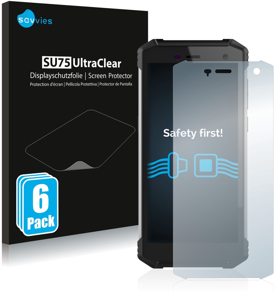 Savvies - Screenprotector voor Hammer Energy 2 - Folie Beschermfolie transparant 6 Stuks