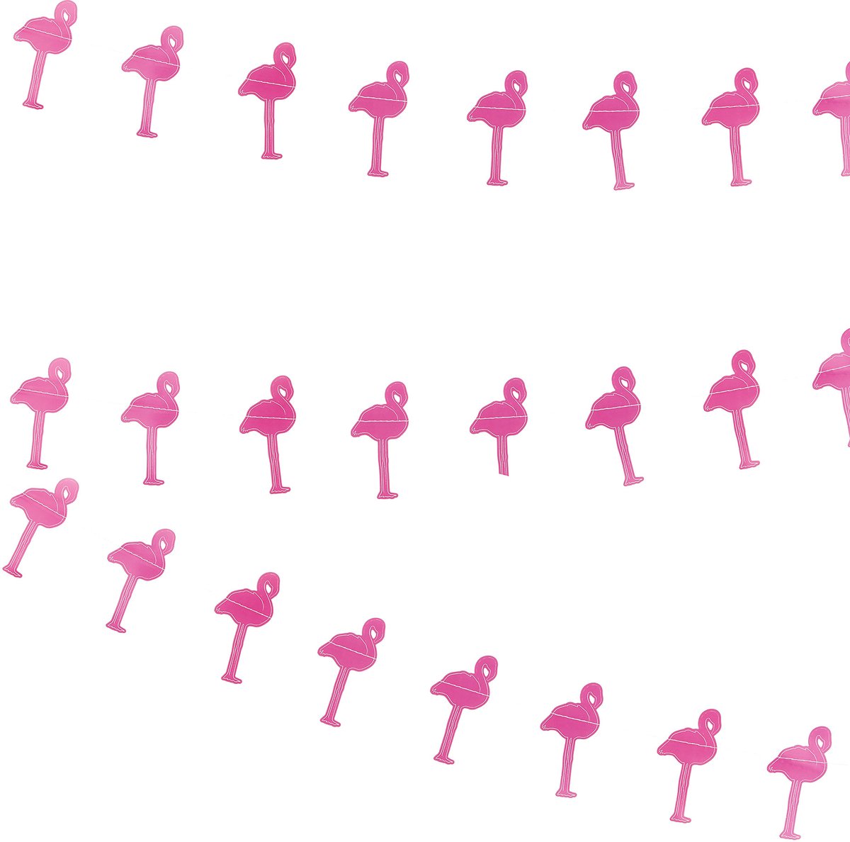 PARTYPRO - Slinger kleine roze flamingo's van karton 3 m