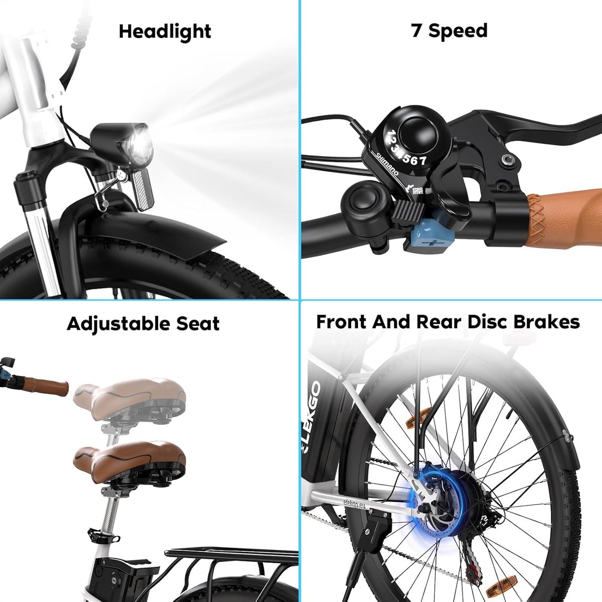 Elektrische Fiets Colorway BK8SL - Trendy 27.5 Inch City Commuter EBike met Afneembare 36V 12Ah Lithium Batterij - Mountain E-Bike met 250W Motor - Damesfiets - IP54 Waterdicht thumbnail 2