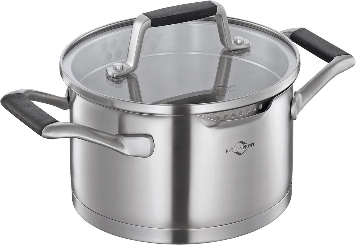 RVS Sauspan met Inclusief Zeefdeksel - 16 cm - Geschikt voor Alle Vuurtypen