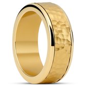 Enthumema | 8 mm Gehamerde Goudkleurige Fidget Ring