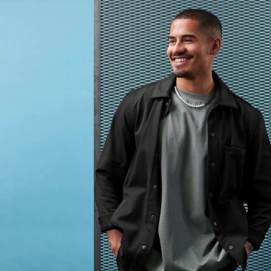 Collier de perles et chaîne à maille gourmette couleur bronze gunmetal Charlie Amager